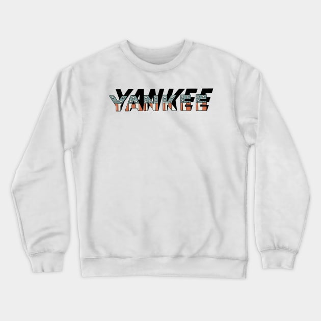 New York Yankees Retro American Flag 3D Sign Crewneck Sweatshirt by Sanu Designs